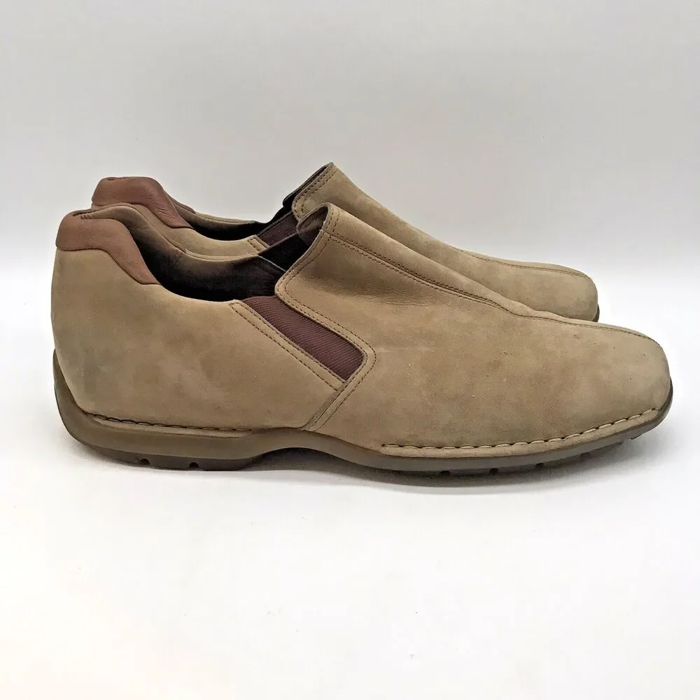 Cole Haan Tan Nubuck Leather Loafers Men's 13M Causal Double Gusset 161 CO4496